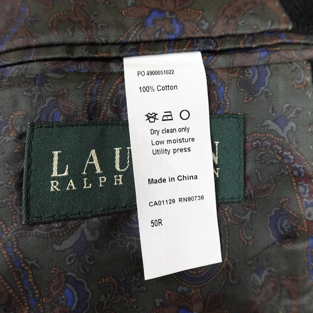 Ralph Lauren Jacket Mens 50 Black Corduroy Paisley Button Sport Over Coat Blazer - Picture 5 of 14